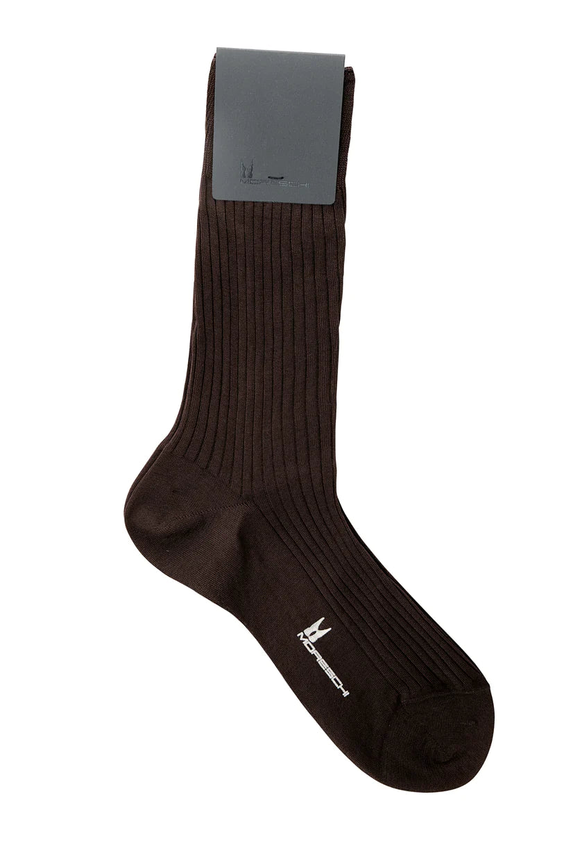 4930 CALZA CORTA COSTA 6/2 - 100% F.SCOZIA 50/2-T.MORO (PK) (MAN'S DK.BROWN COTTON SOCKS)