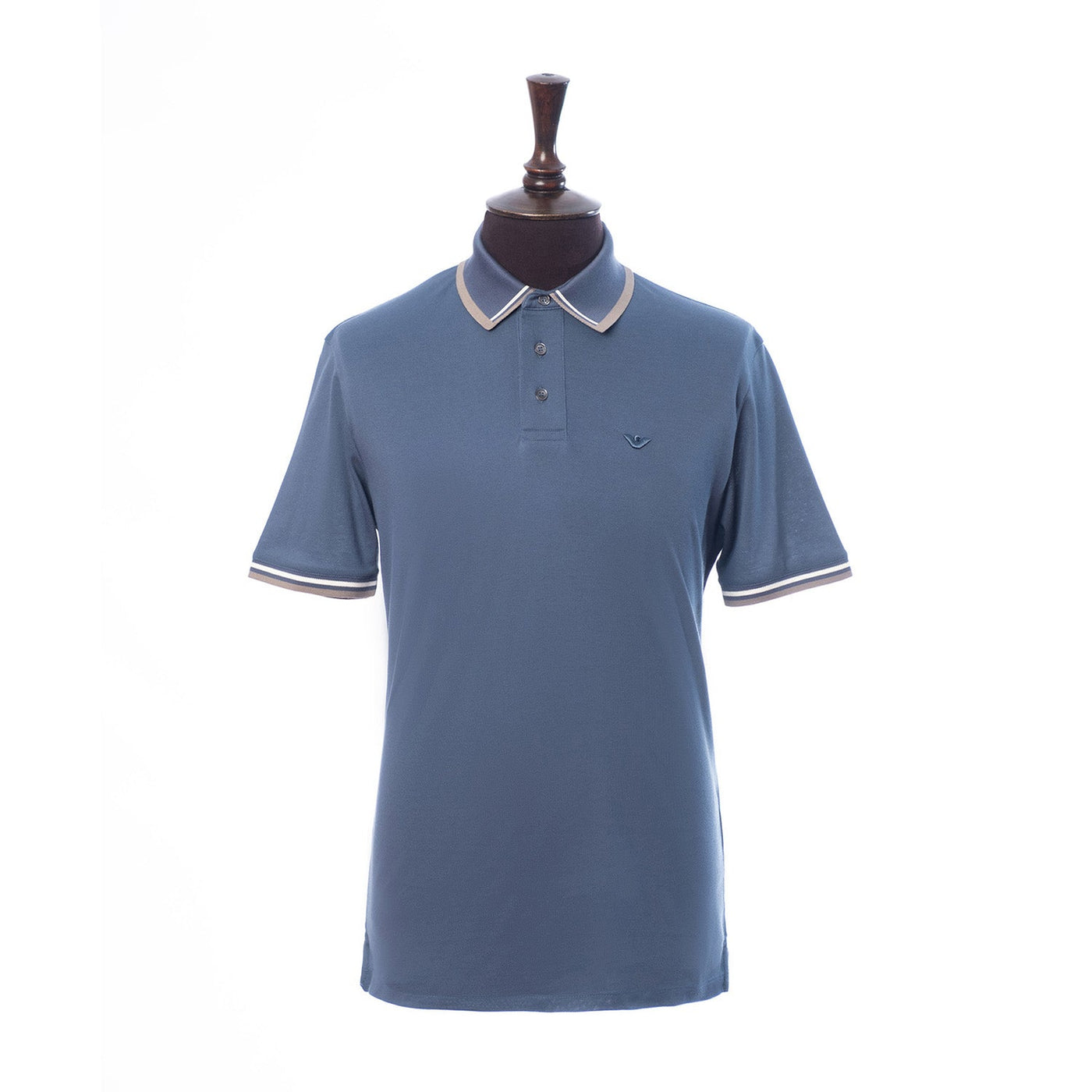 Mercerised Piqu Polo-Blue