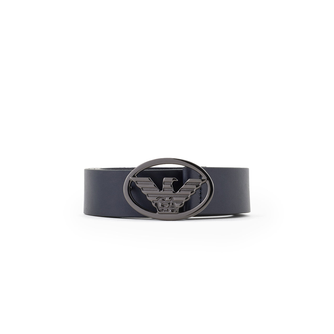 Smooth Leather Belt With Eagle Plate