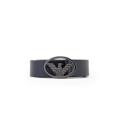Smooth Leather Belt With Eagle Plate