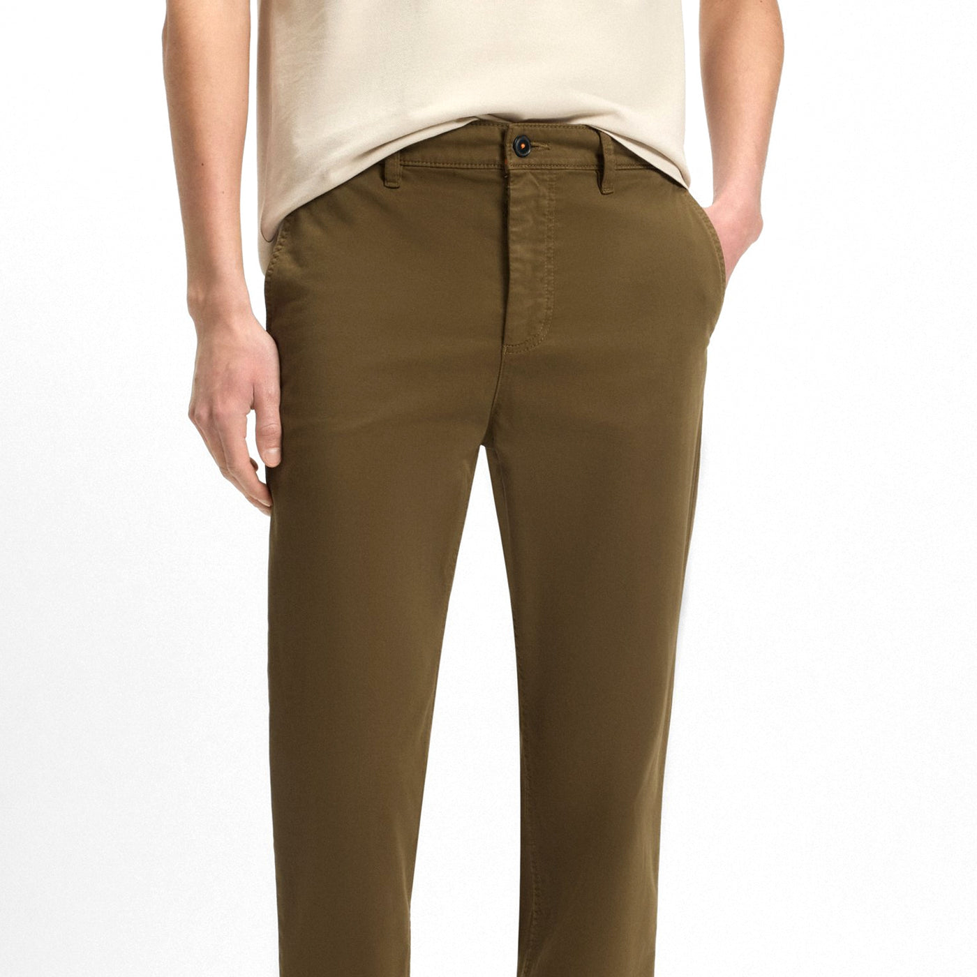 Tapered-Fit Chinos In Stretch-Cotton Satin
