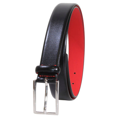 Italian-Leather Belt With Branded Buckle
