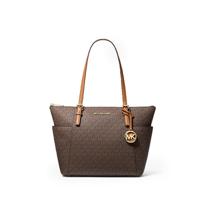 Jet Set Logo Top-Zip Tote Bag