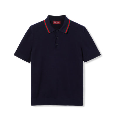 Gucci Silk Cotton Polo Shirt With Web