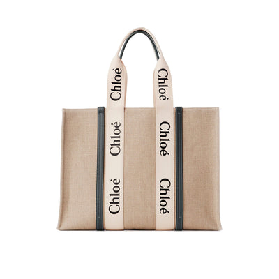 Large Woody Tote Bag In Linen