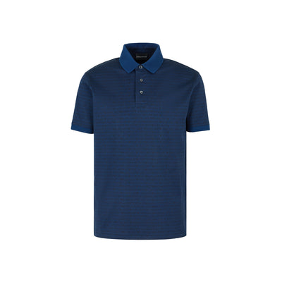 Jersey Polo Shirt With All-Over Jacquard Lettering