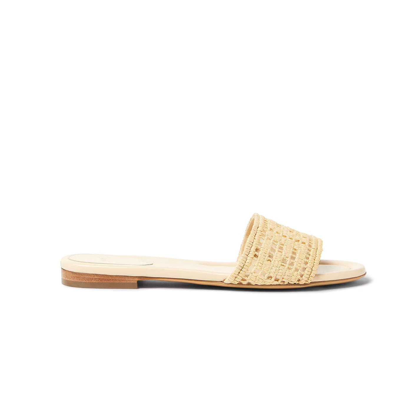 Fendi Sunshine mesh slides with raffia FF embroidery