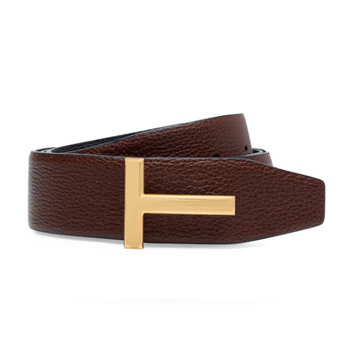 Grain Leather T Icon Belt