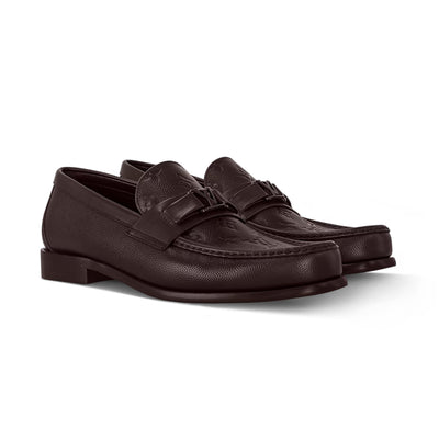 LV Major Loafer Monogram-Embossed Grained Calf Leather