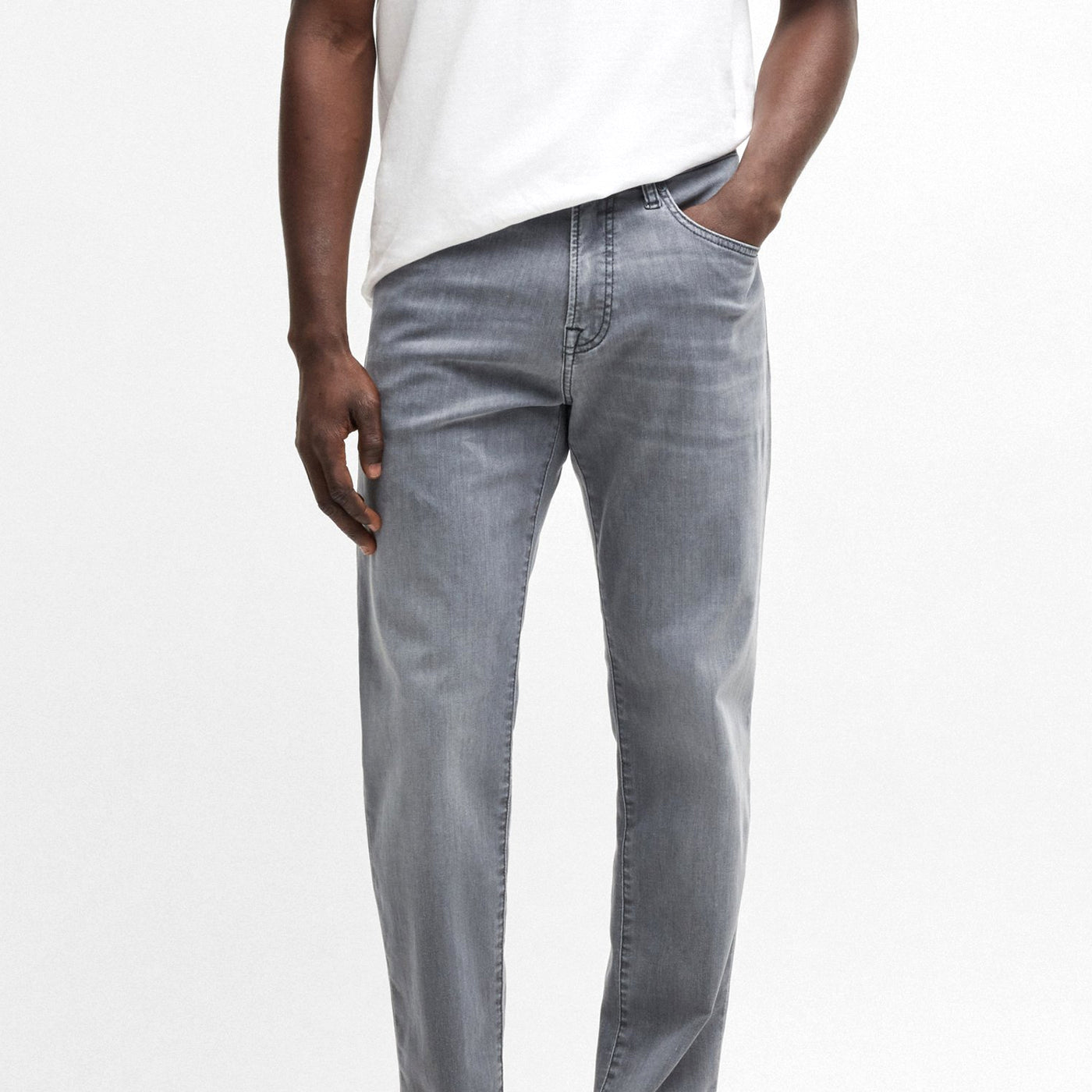 Maine Regular-Fit Jeans In Grey Soft-Motion Denim