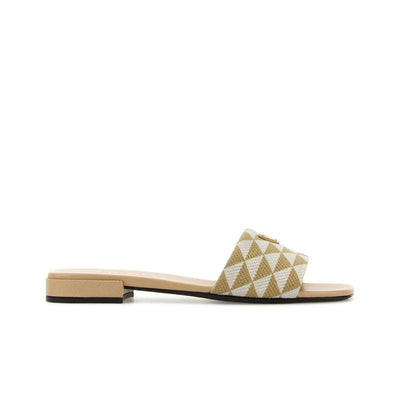 Prada Embroidered Fabric Slides