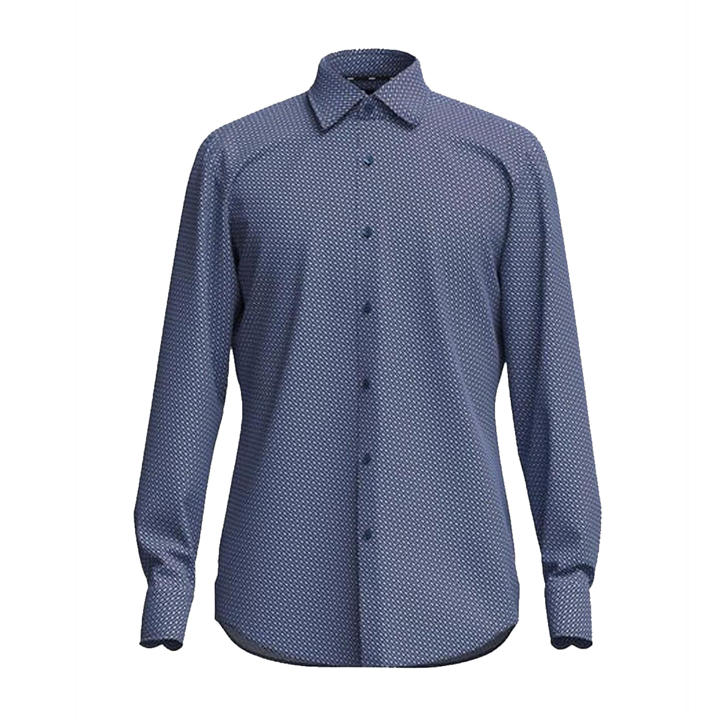 Slim-Fit Shirt In Geometric-Print Performance-Stretch Fabric