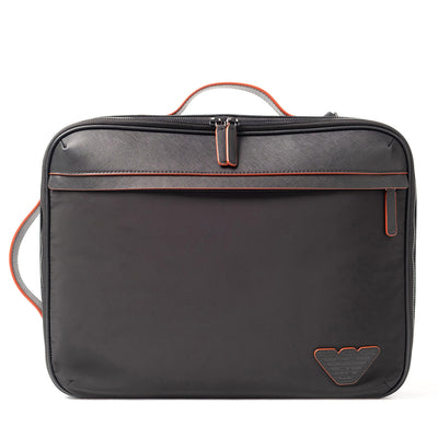 Asv Regenerated Saffiano And Recycled Nylon Business Bag With Shoulder Straps