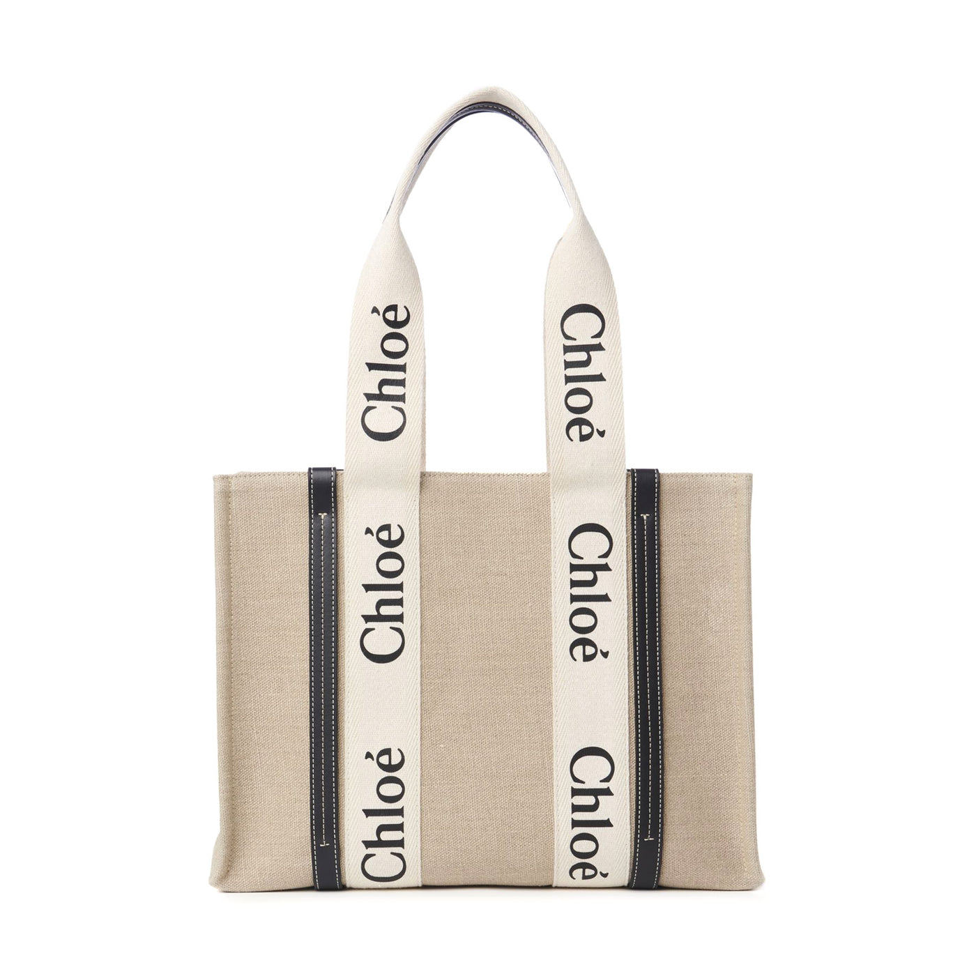 Chloe Woody Tote Bag In Linen