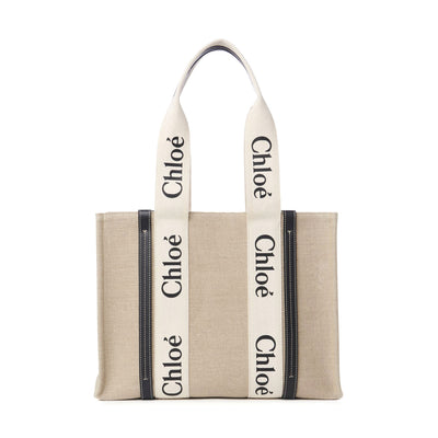 Chloe Woody Tote Bag In Linen