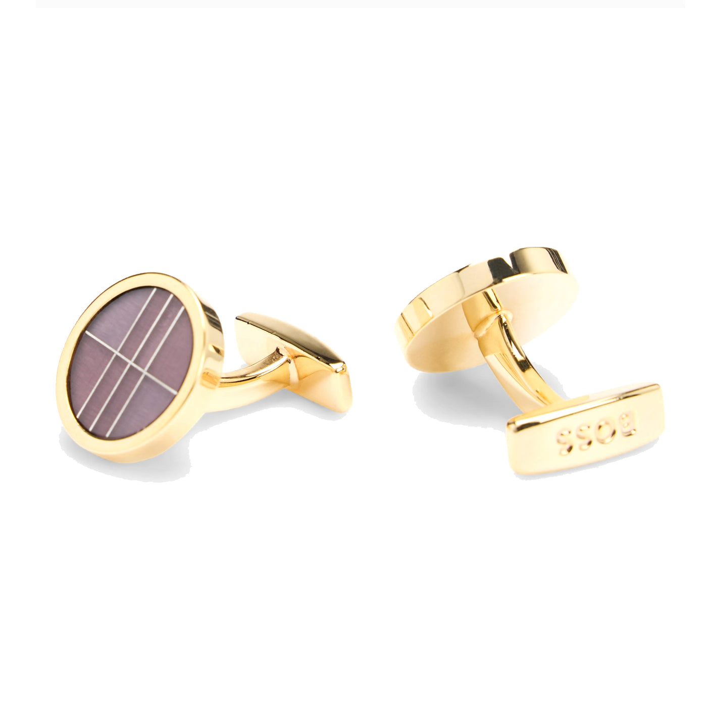 Round Cufflinks With Coloured Fibreglass Insert