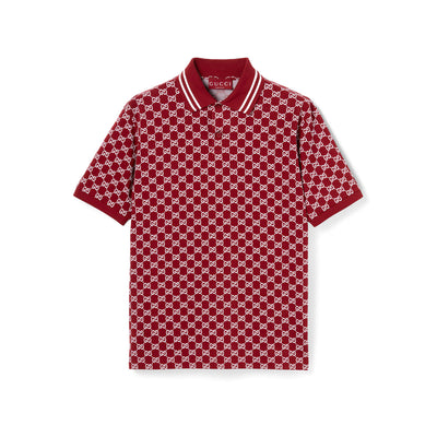 Gucci Gg Cotton Piquet Jacquard Polo Shirt
