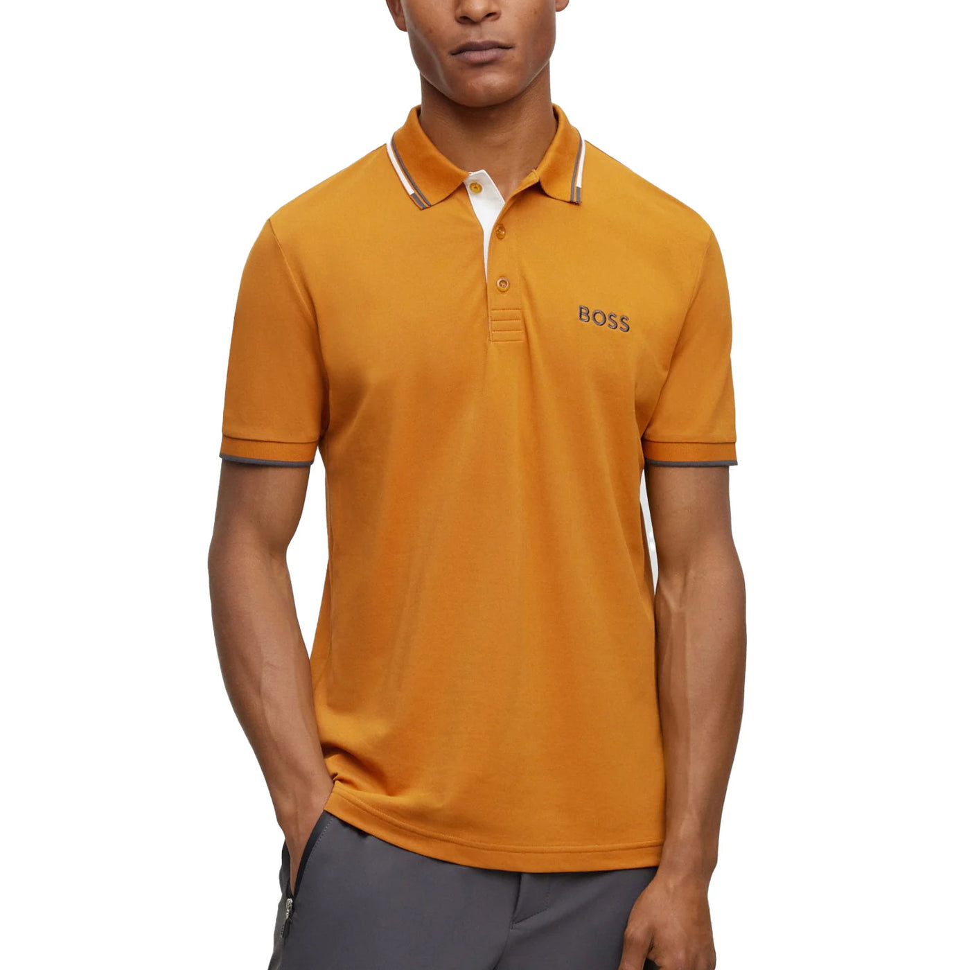 Cotton-Blend Polo Shirt With Contrast Logos