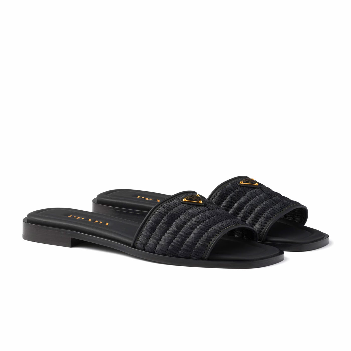 Prada Leather Slides With Crochet Details