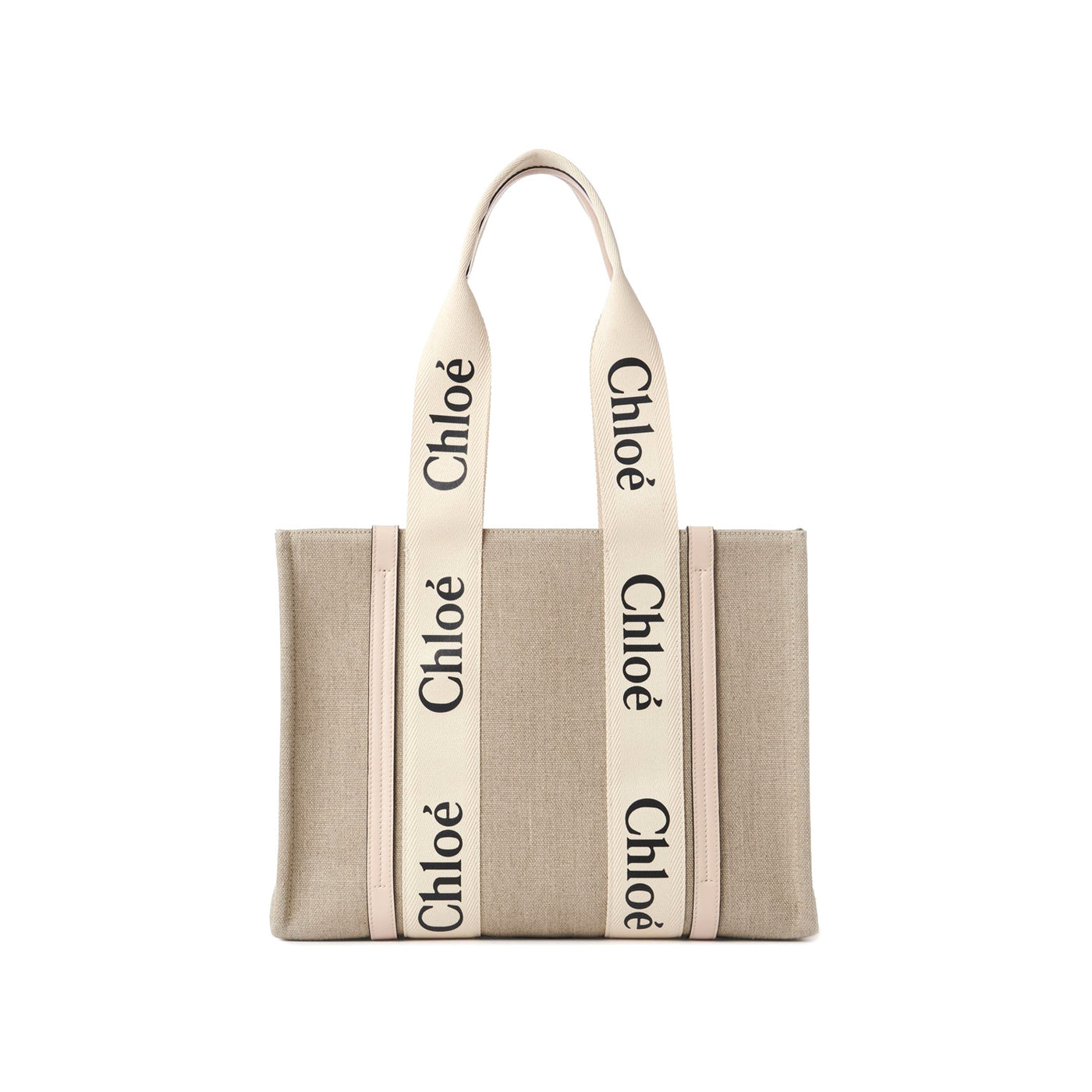Chloe Woody Tote Bag In Linen
