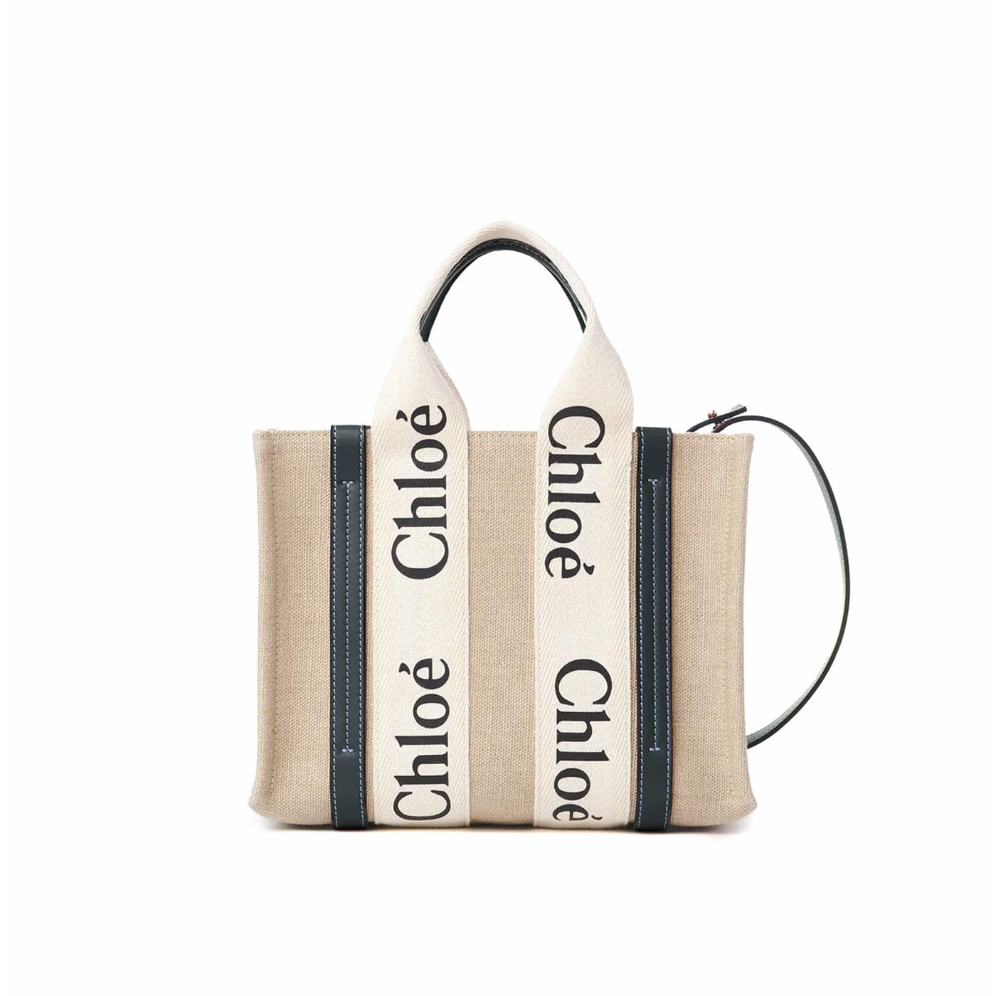 Chloe Small Woody Tote Bag In Linen