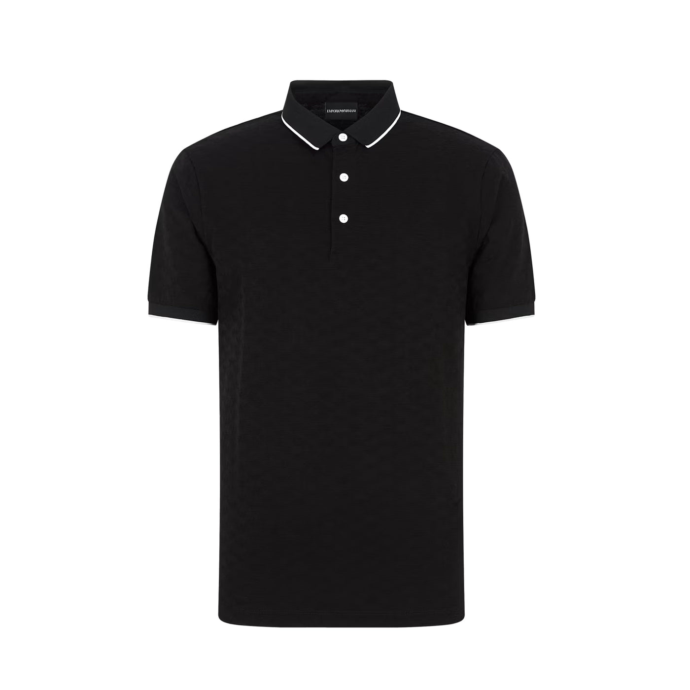 Mercerised Jersey Polo Shirt With All-Over Jacquard Eagle
