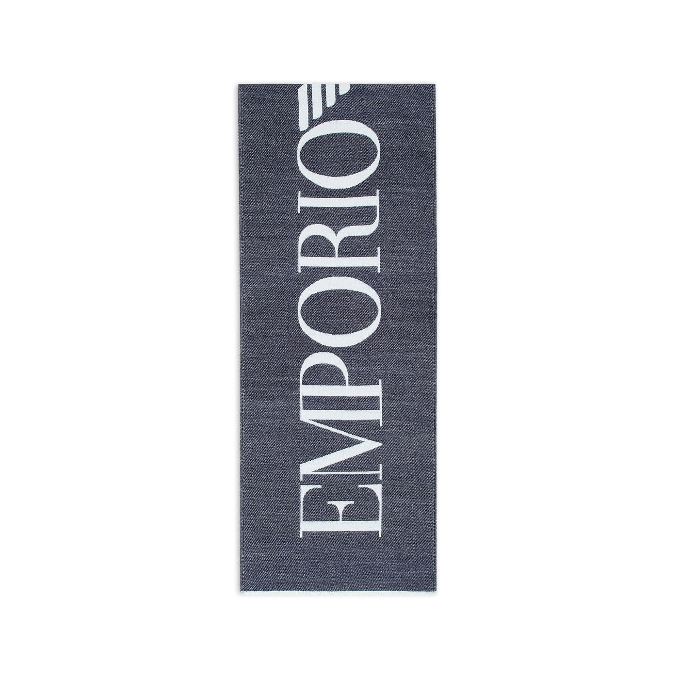 Two-Tone Wool Blend Scarf With Maxi Logo