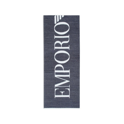 Two-Tone Wool Blend Scarf With Maxi Logo