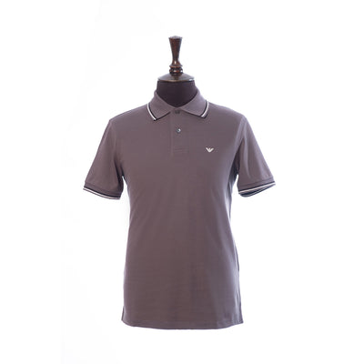Stretch Piqué Polo Shirt With Micro Eagle Embroidery