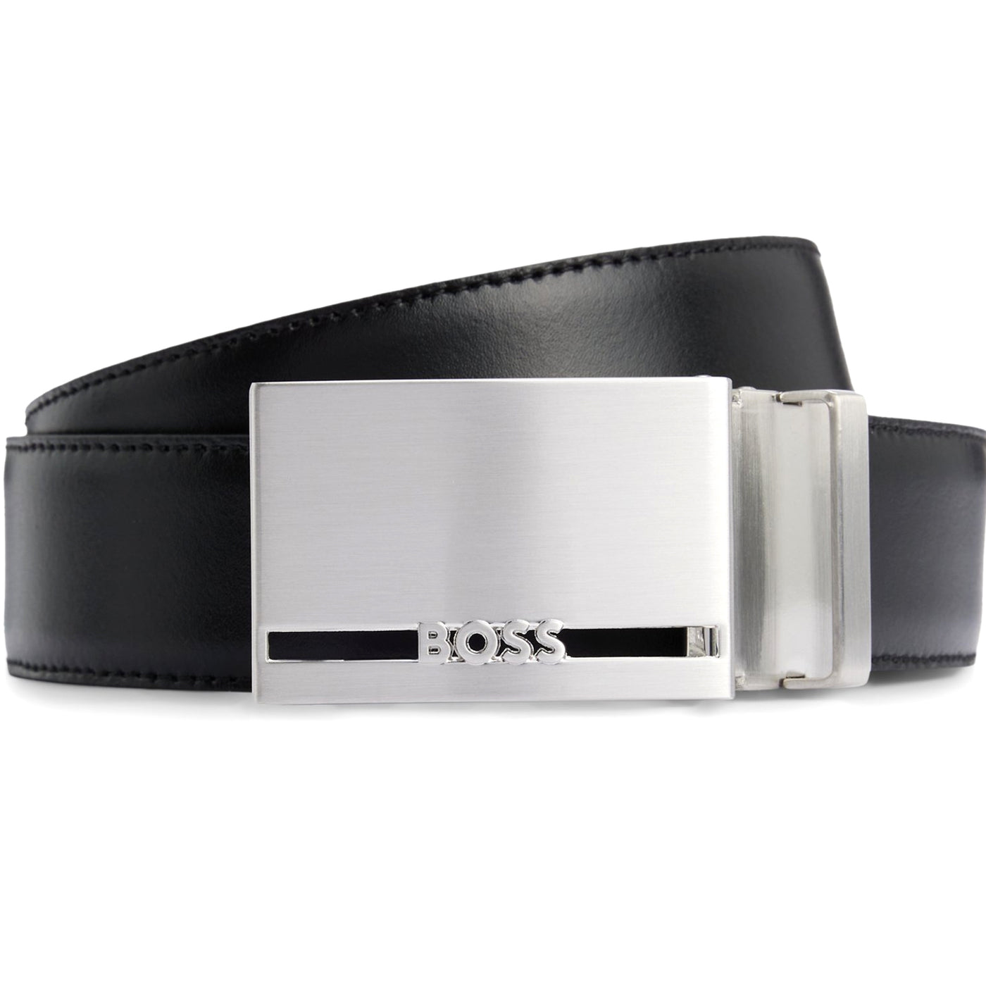 Italian-Leather Reversible Belt With Branded Keeper