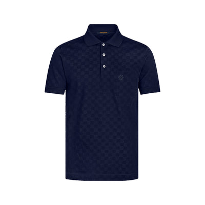 HALF DAMIER POCKET BLUE L/V MEN POLO