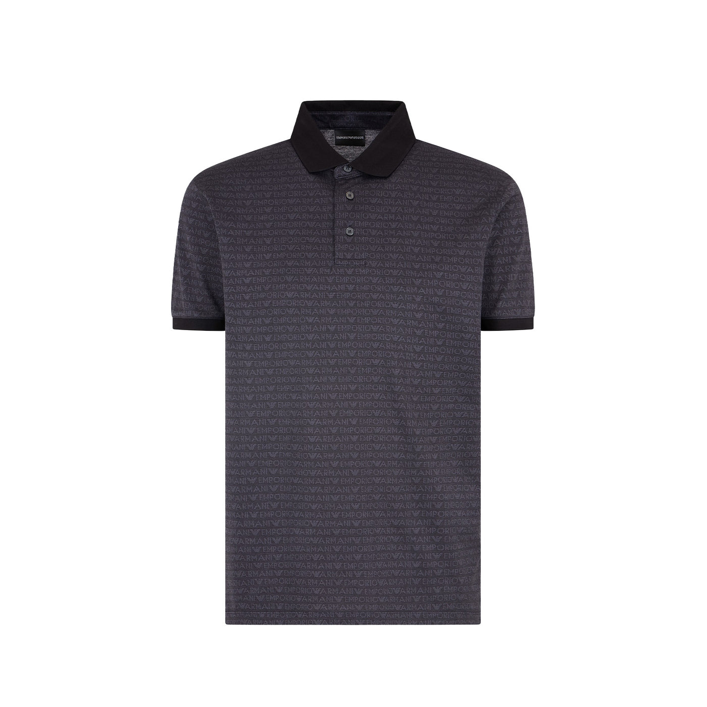 Jersey Polo Shirt With All-Over Jacquard Lettering