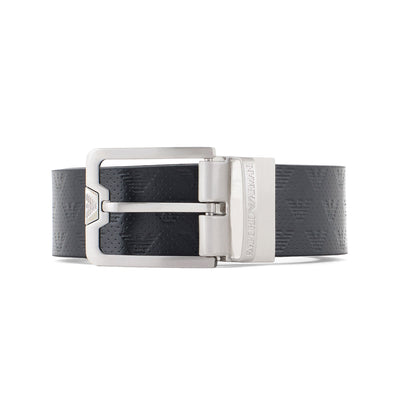 Leather Belt With All-Over Embossed Eagle
