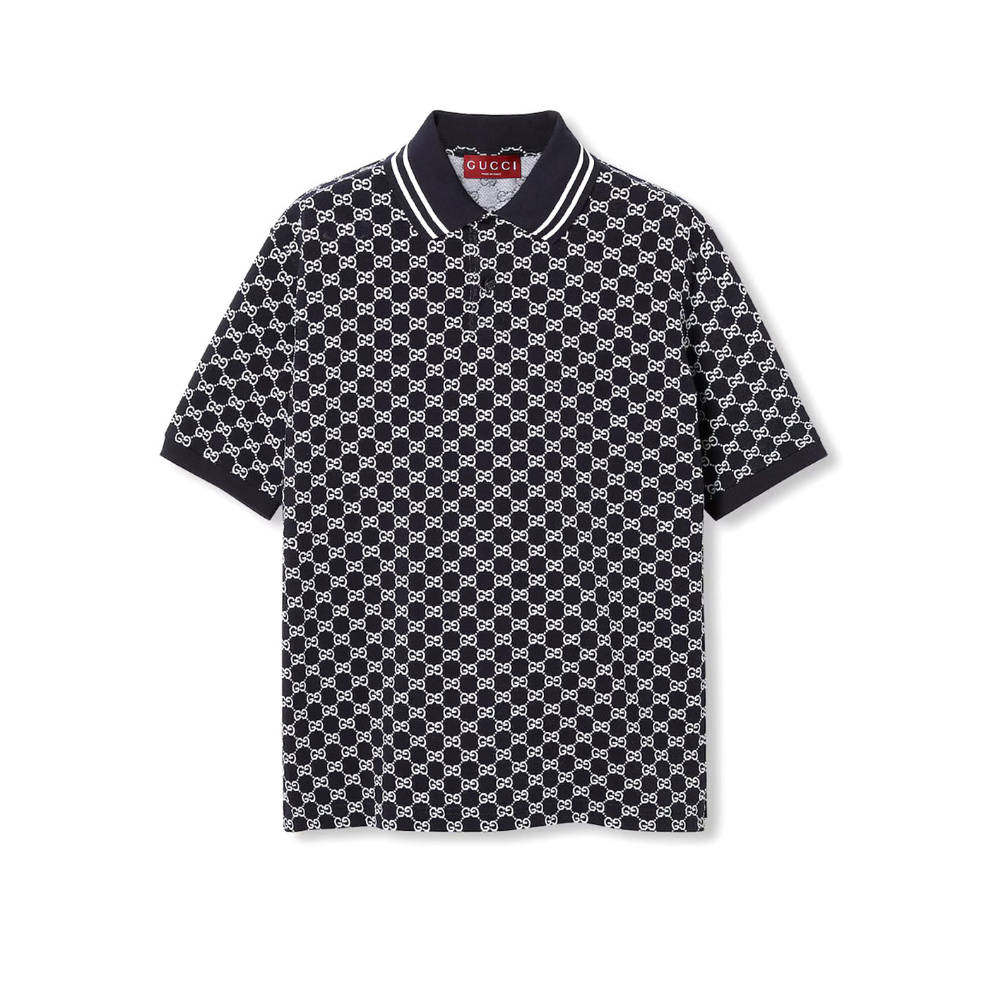 Gg Cotton Piquet Jacquard Polo Shirt