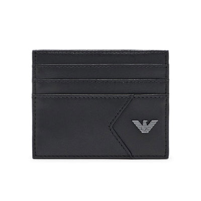 Nappa Leather Card Holder With Geometric Detail