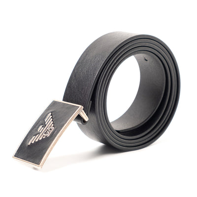 Leather Belt With Eagle Plate