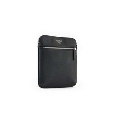 Asv Regenerated Saffiano Leather Flat Shoulder Bag With Eagle Plate