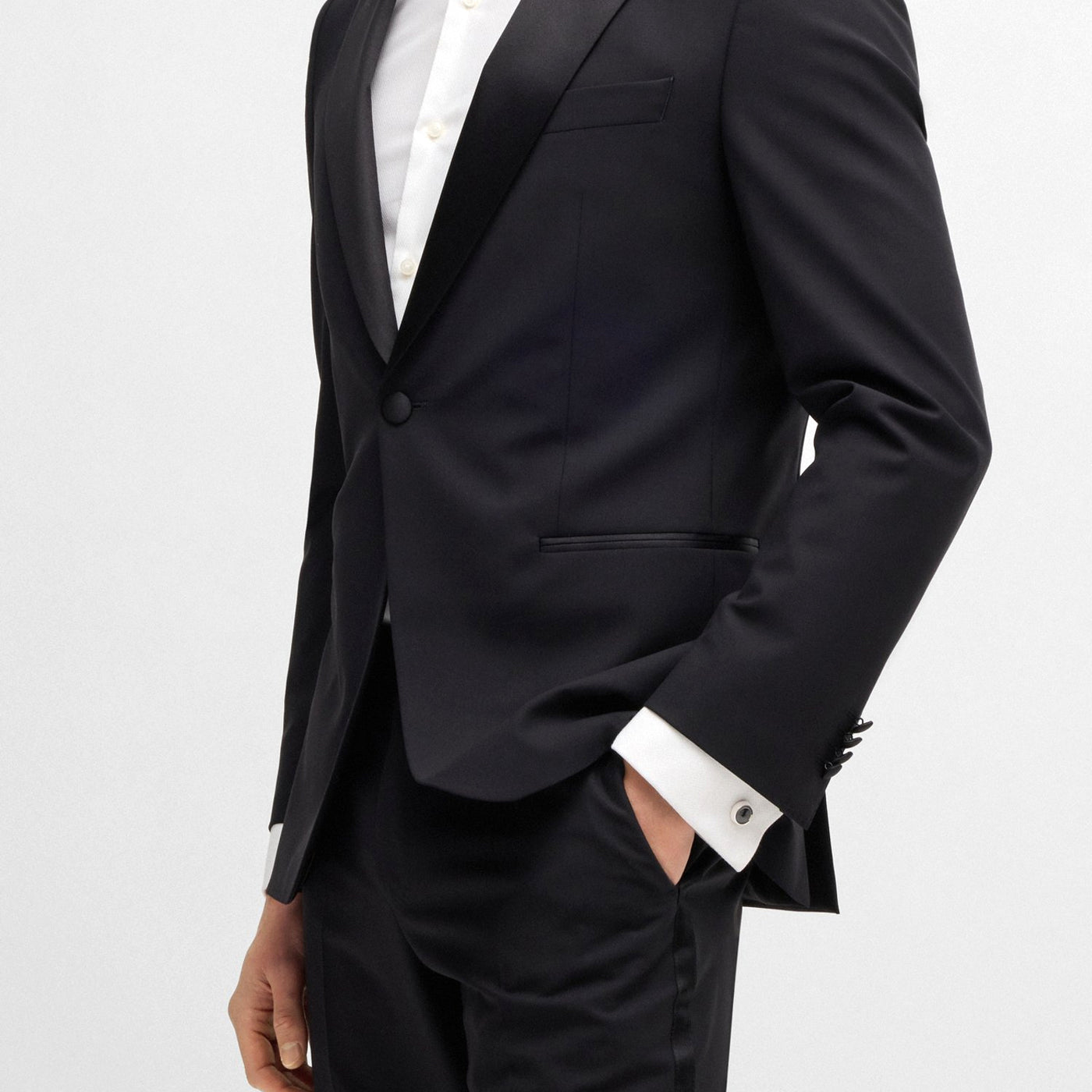 Round Cufflinks With Black-Enamel Insert