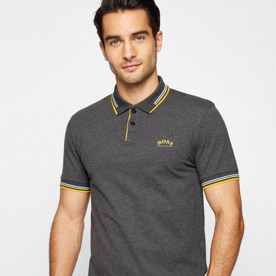 Slim-Fit Polo Shirt In Stretch Piqué With Curved Logo