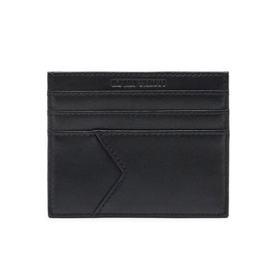 Nappa Leather Card Holder With Geometric Detail