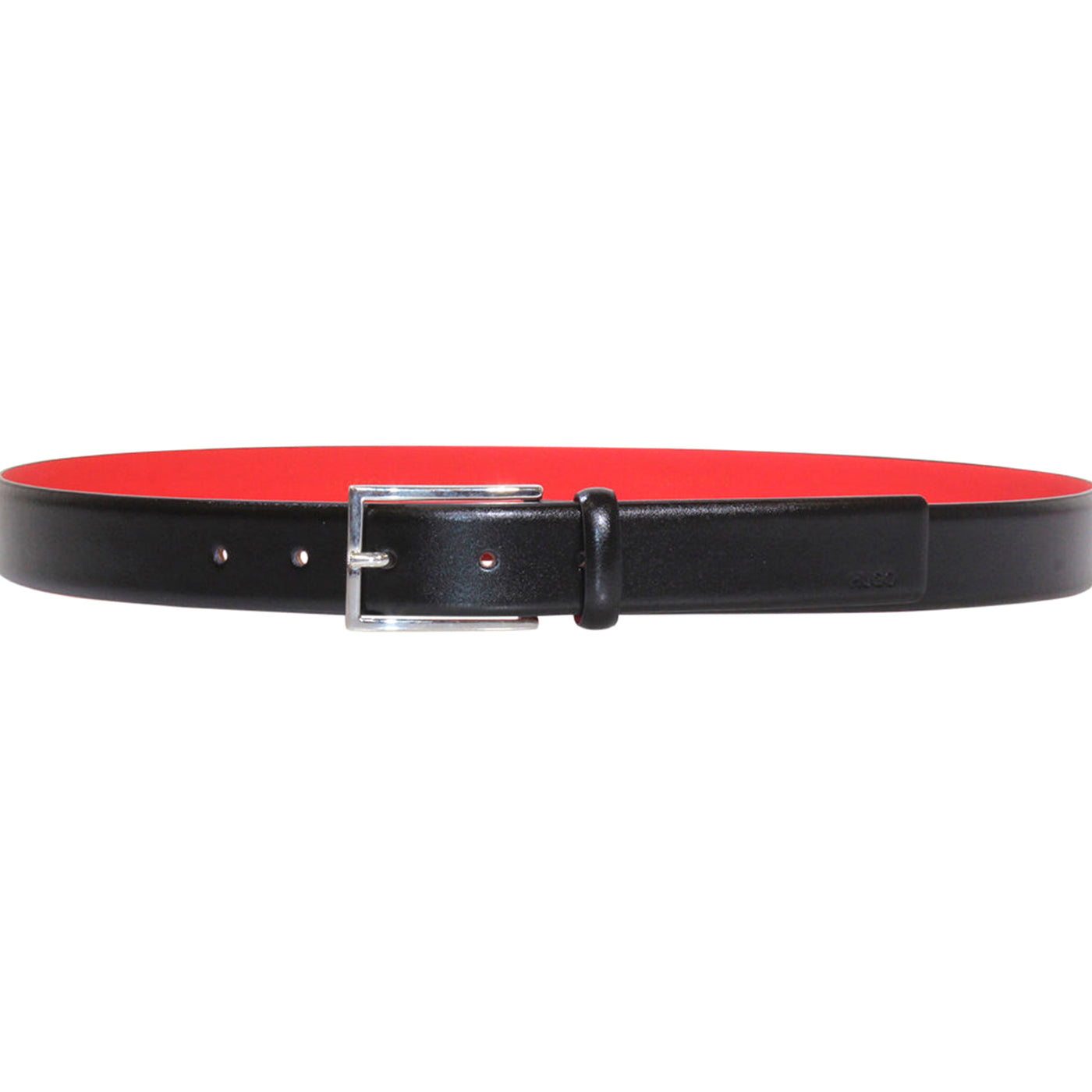 Italian-Leather Belt With Branded Buckle