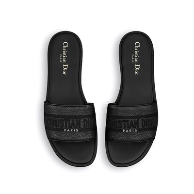 Christian Dior Dway Slide Black Grained Calfskin