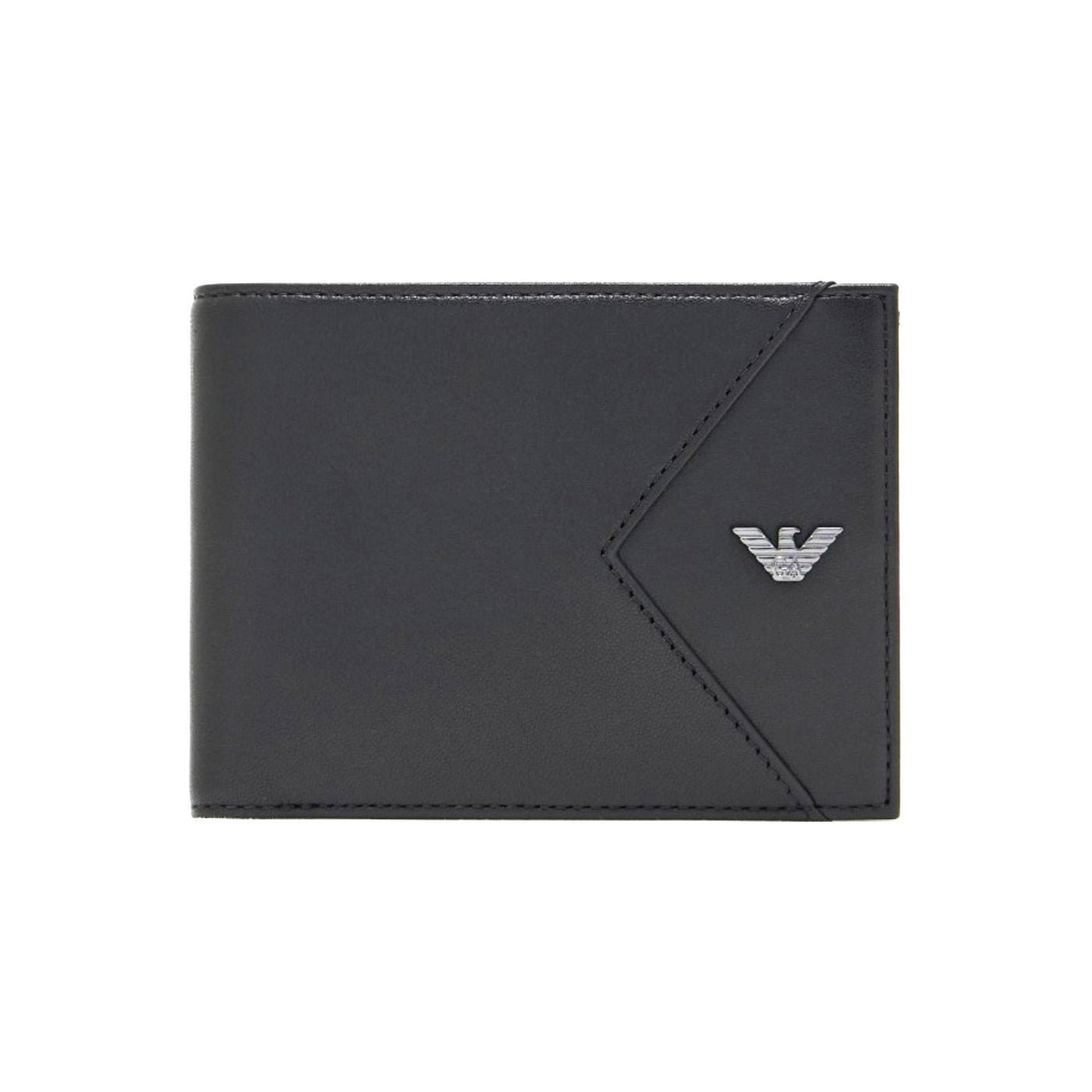 Nappa Leather Bifold Wallet With Geometric Detail