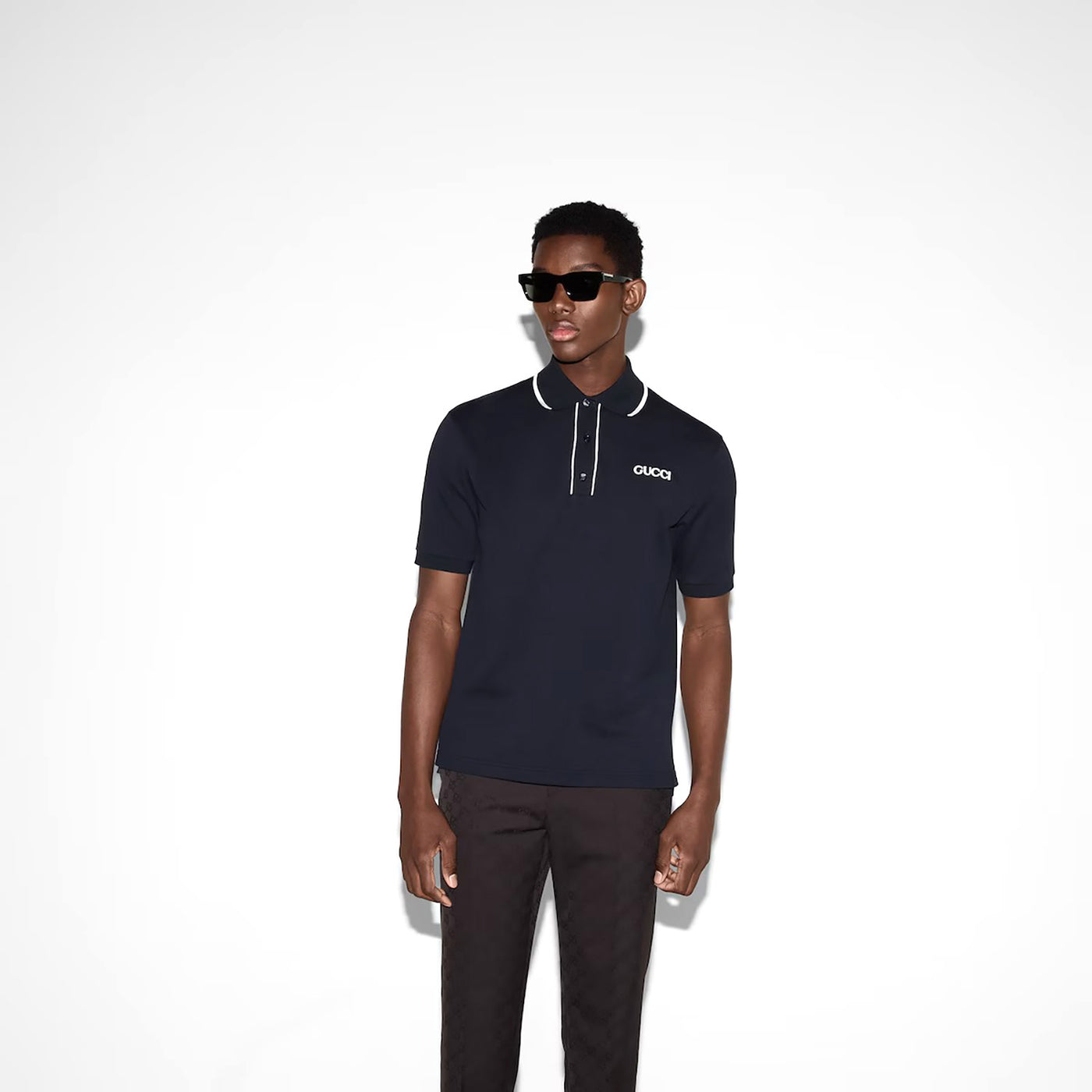 Embroidered Cotton Piquet Polo Shirt