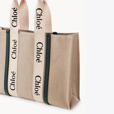 Large Woody Tote Bag In Linen