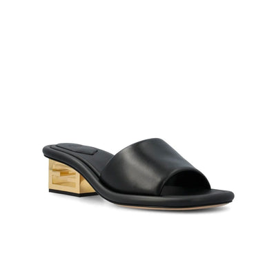 Fendi Ff Baguette Motif Wide-Band Slides