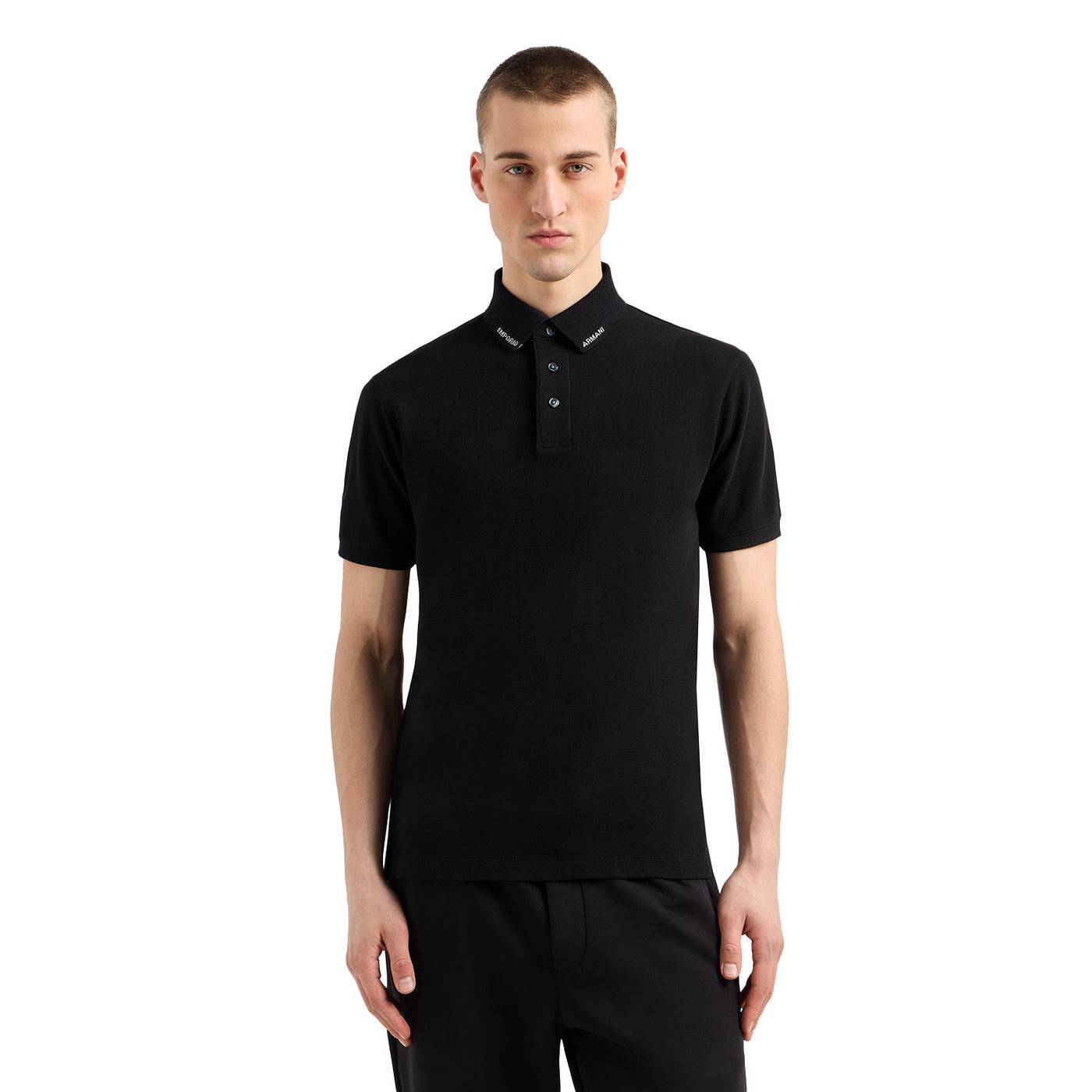 Jersey Polo Shirt With Logo Collar