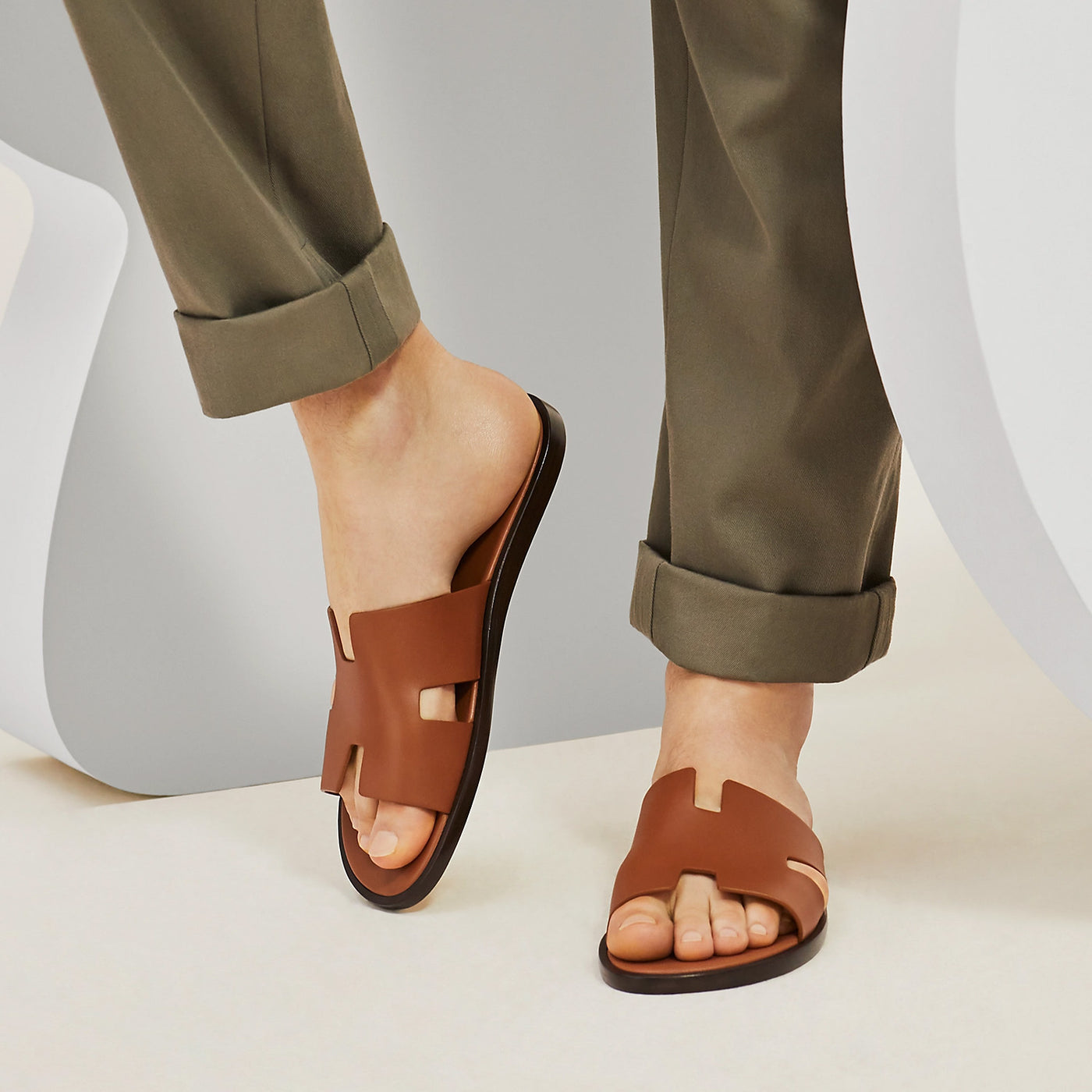 Hermes Izmir Sandal Men Smooth Leather