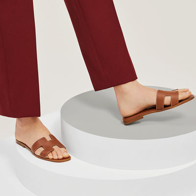 HERMES ORAAN LADIES SANDALS TAN