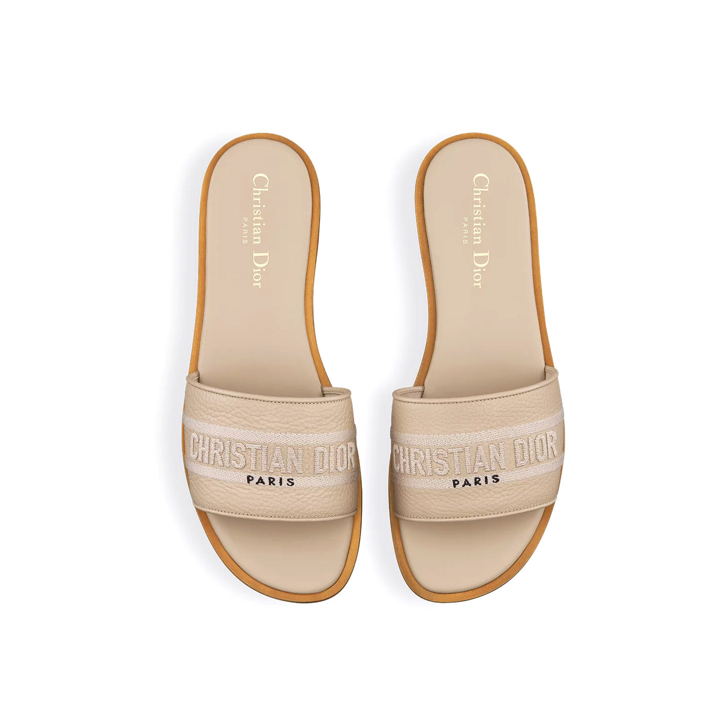 Dior Dway Slide Powder Beige Grained Calfskin